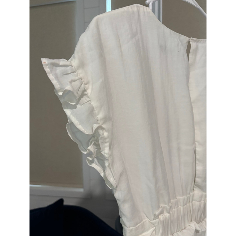 Zara White Mini Dress with Adjustable Waist, Women’s Size Small - Picture 9 of 9